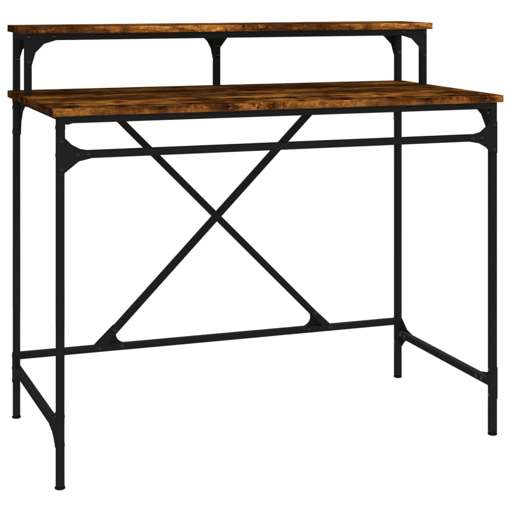 Schreibtisch Sonoma-Eiche 100x50x90 cm Holzwerkstoff und Eisen