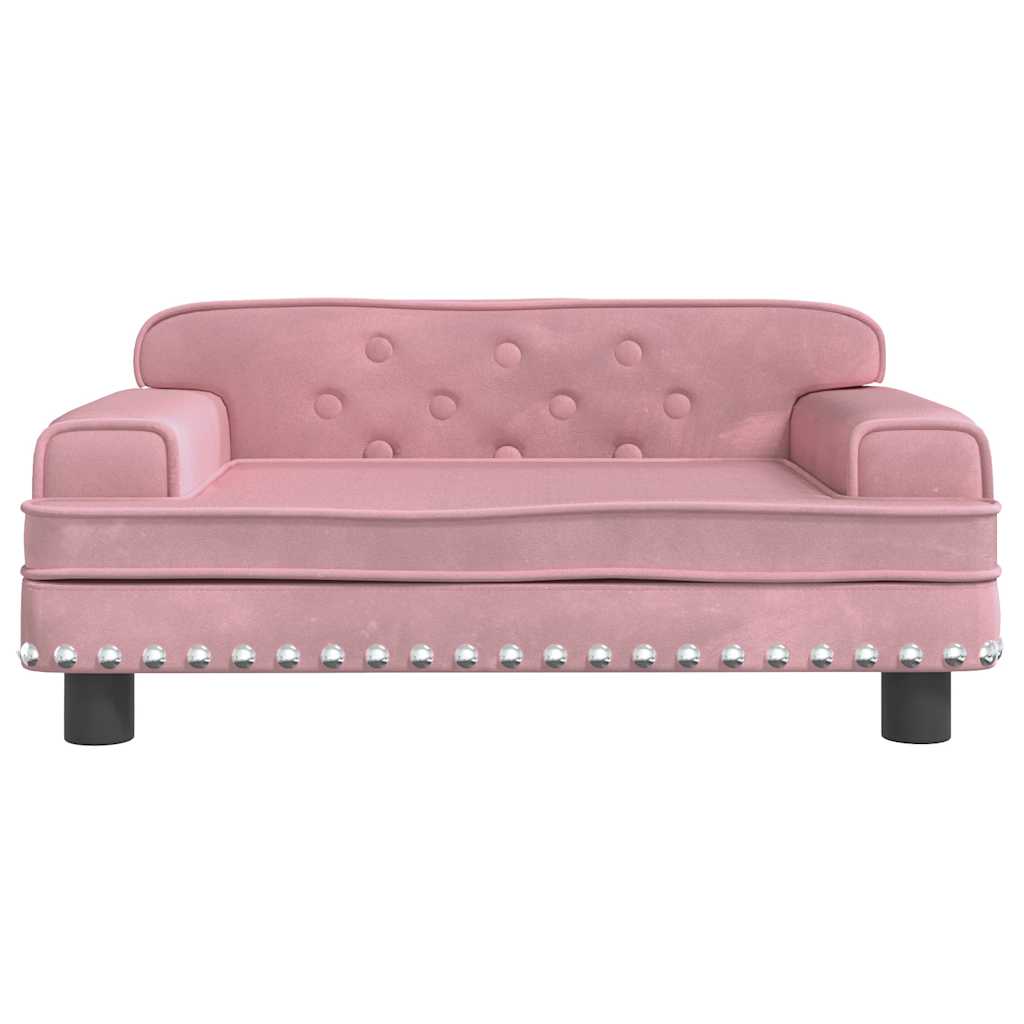 Hundebett Rosa 90x53x30 cm Samt