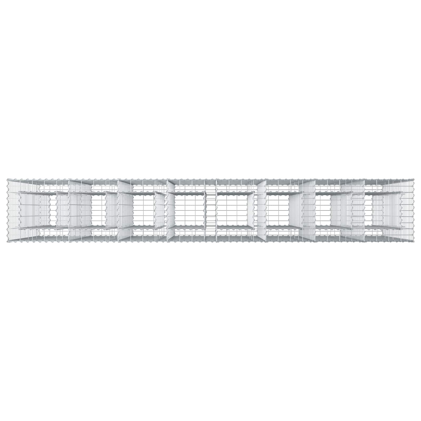 Gabionen Hochbeet 2 pcs Silber 260 x 60 x 55 cm