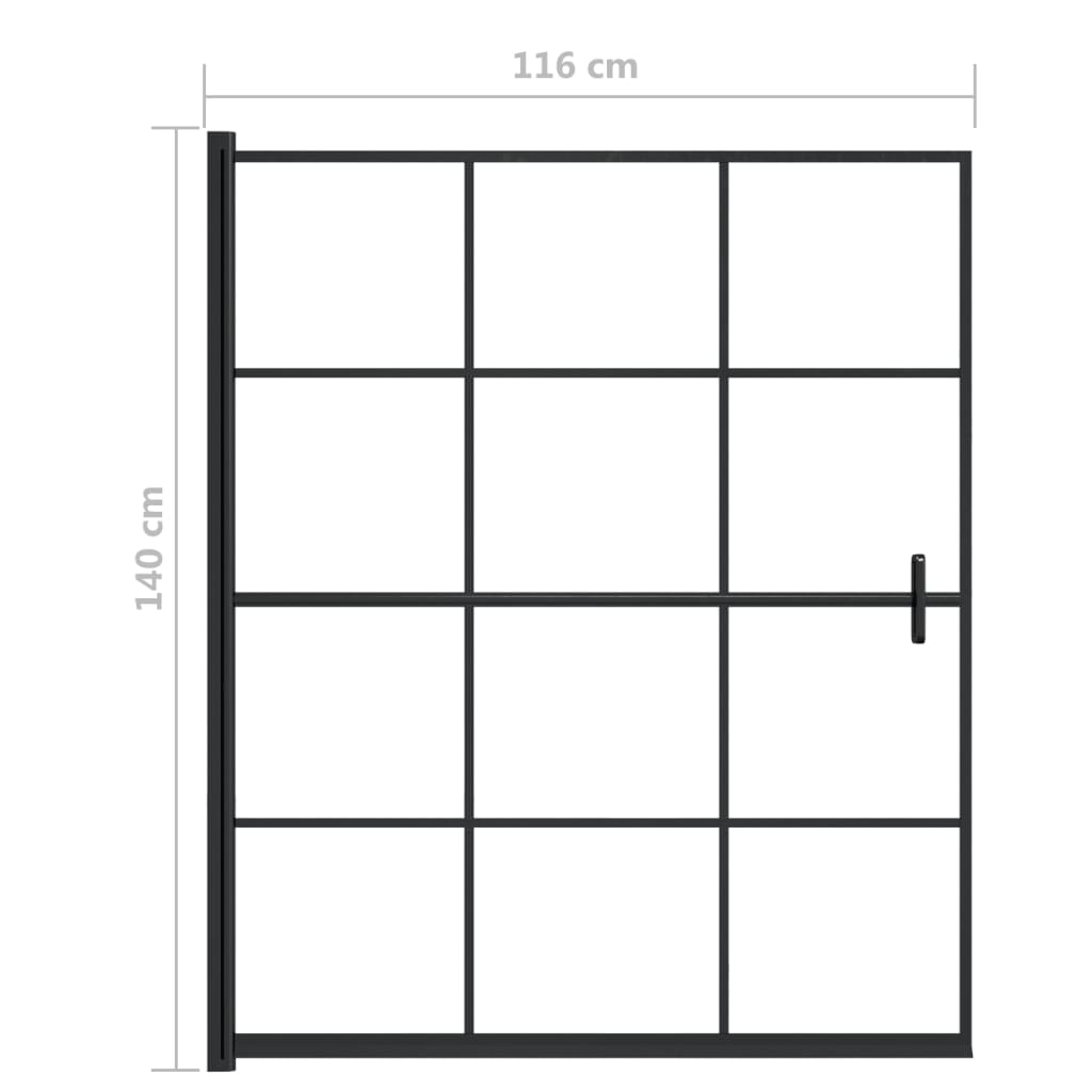 Duschkabine ESG 80x140 cm Schwarz