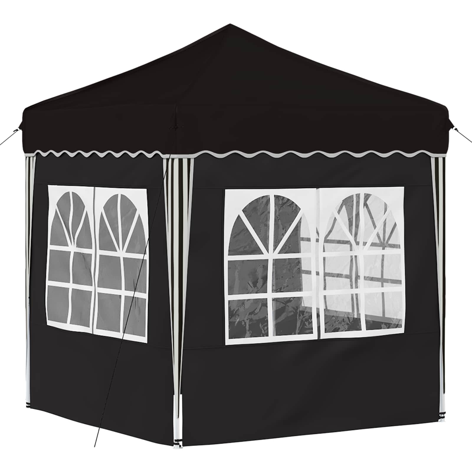 Pop-up Partyzelt 195 x 195 x 245 cm Creme Oxford-Stoff
