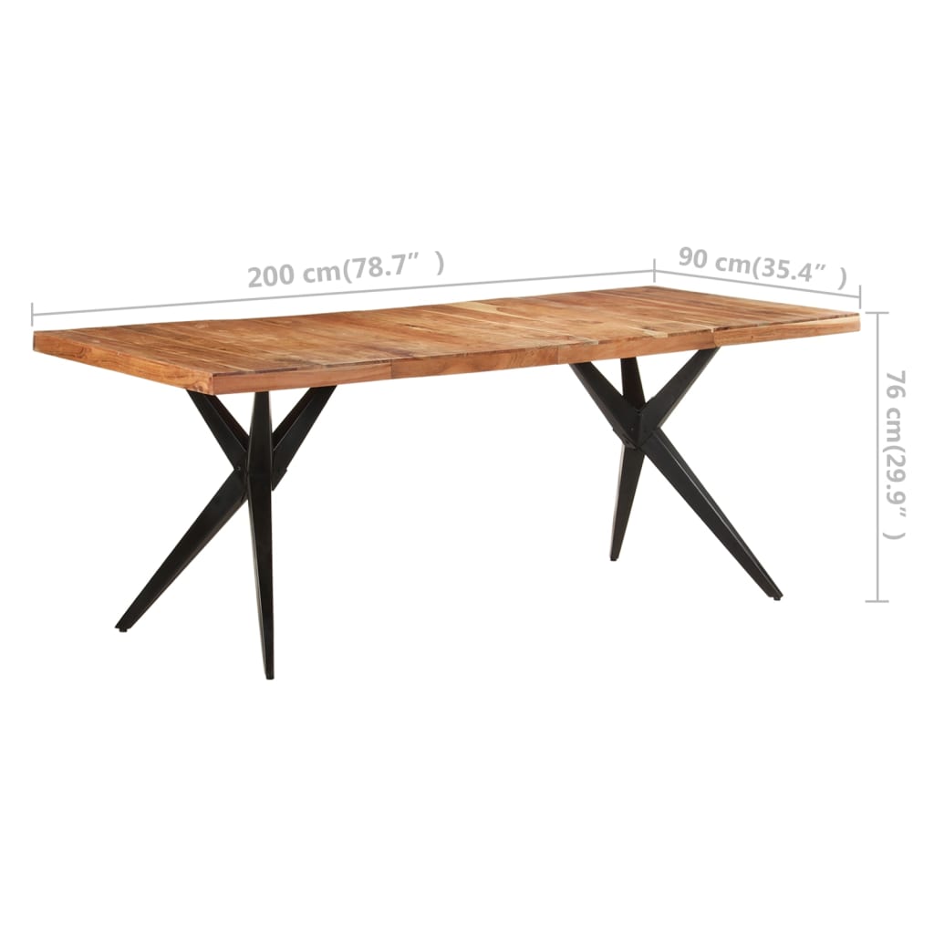 Esstisch 160x80x76 cm Massivholz Akazie