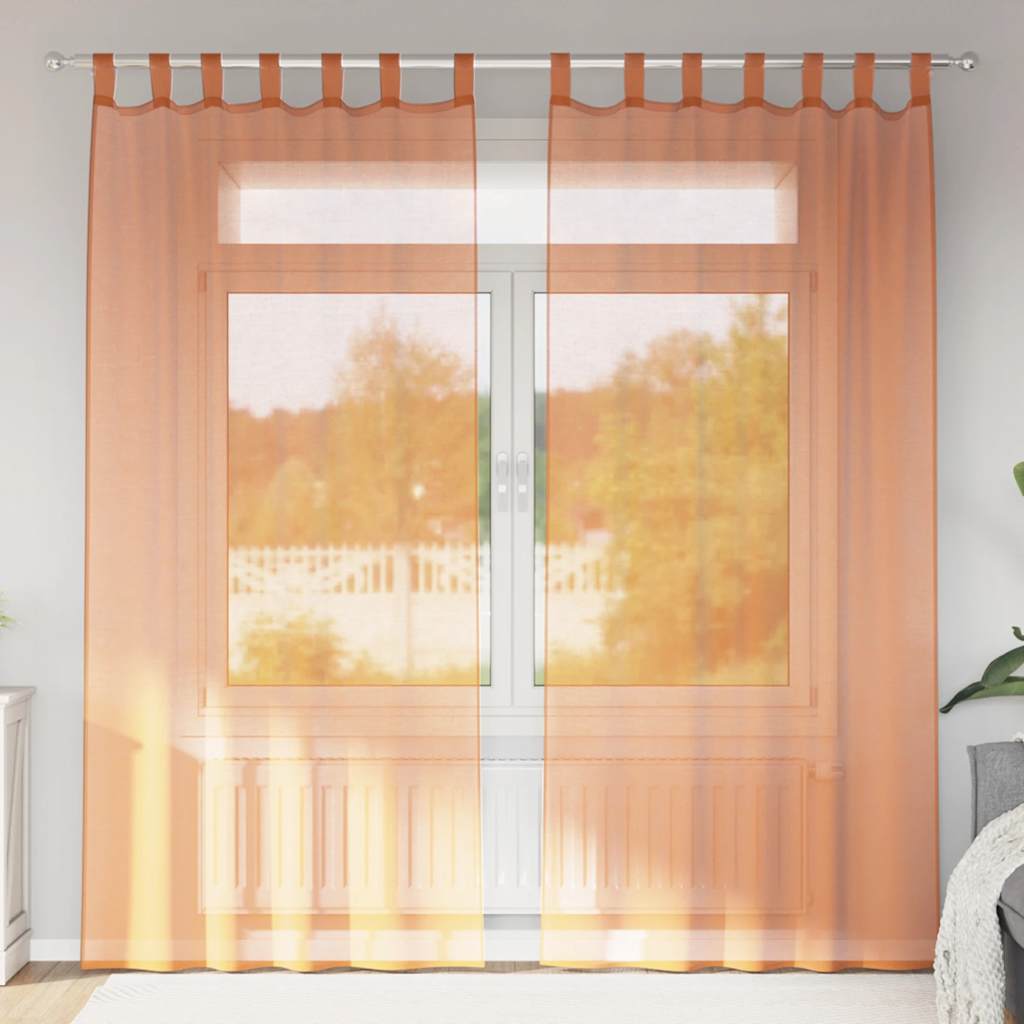Voile Vorhänge mit Ösen 2 Stk. Apfelgrün 140x140 cm