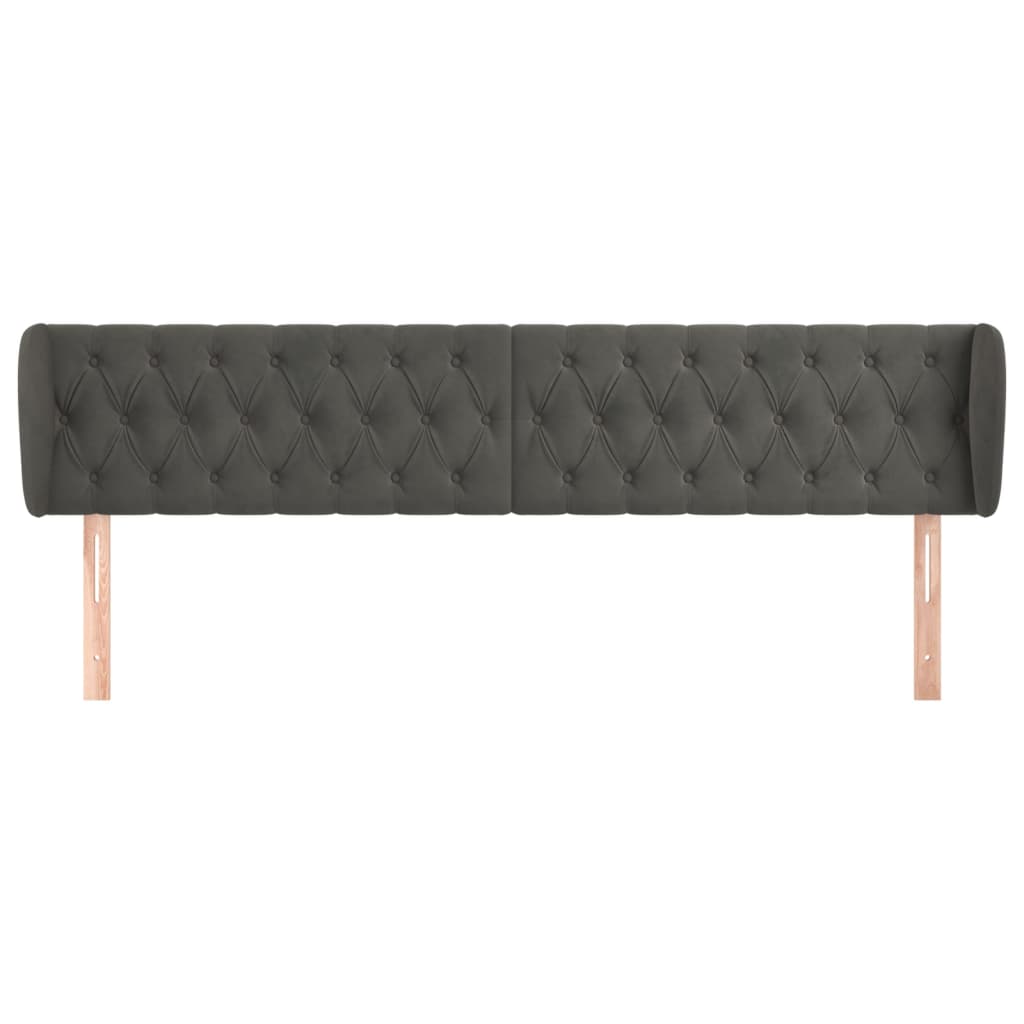Kopfteil mit Ohren Dunkelblau 93x23x78/88 cm Samt