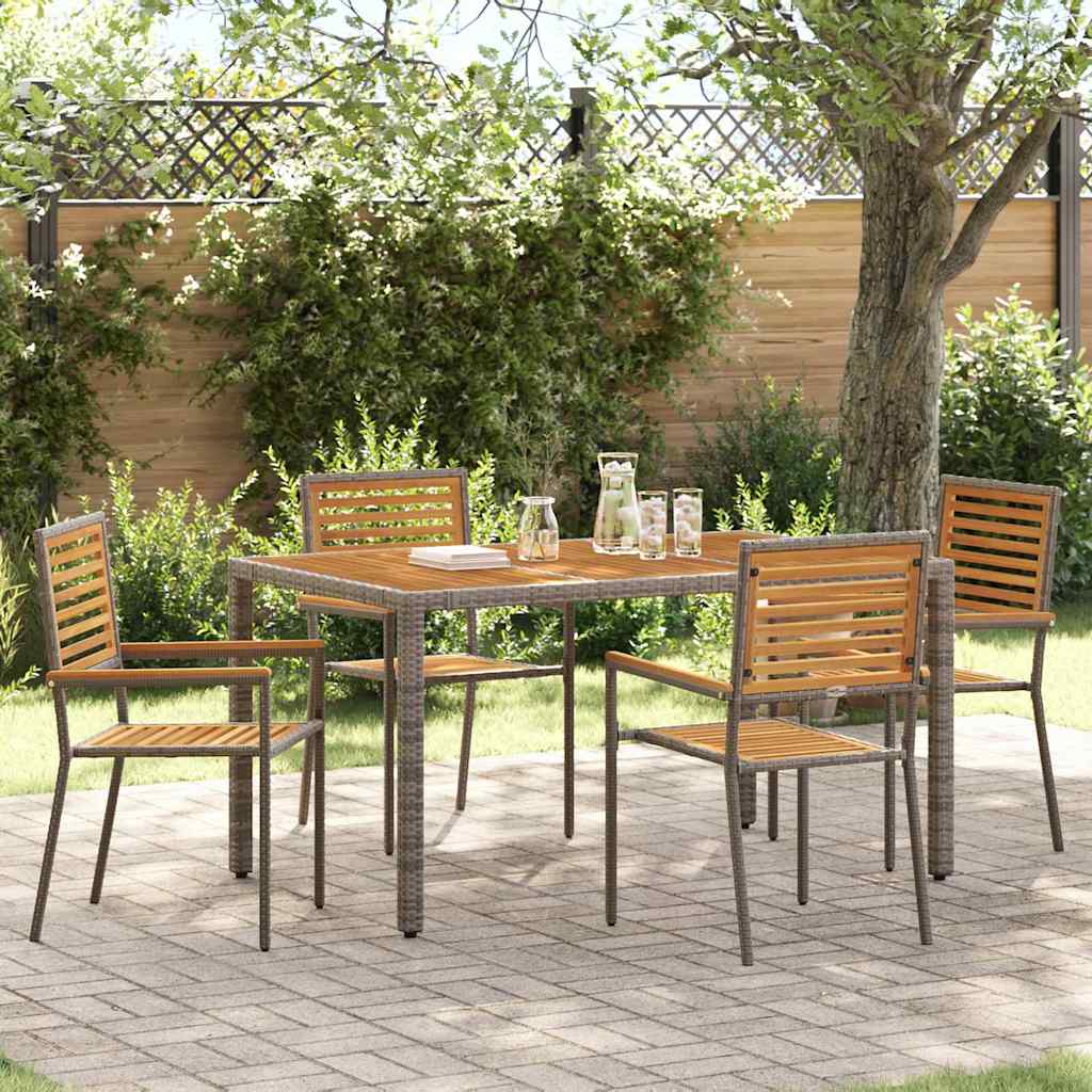 Garten Stapelstühle 4 pcs Braun und Schwarz 54 x 56 x 90 cm
