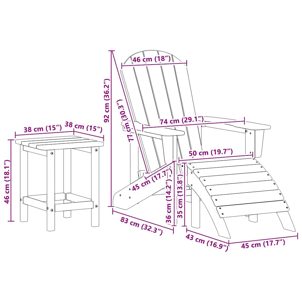 Gartenstuhl 2 pcs Weiß 83 x 74 x 92 cm Polyethylen