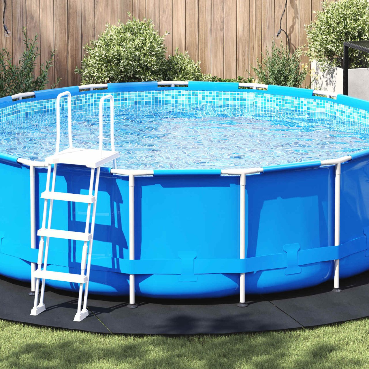 Bodenfolie für Pools Schwarz Ø 244 cm Vliesstoff