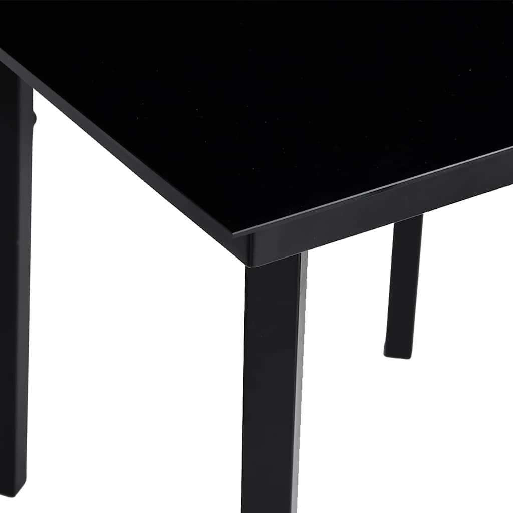 Garten-Esstisch Schwarz 160x80x74 cm Stahl und Hartglas
