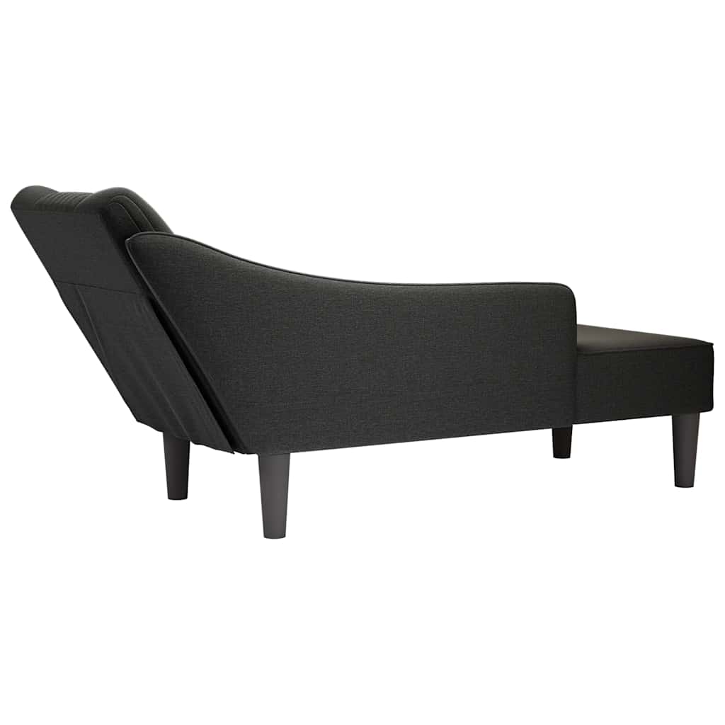 Chaiselongue mit Rechter Armlehne Hellgrau Stoff