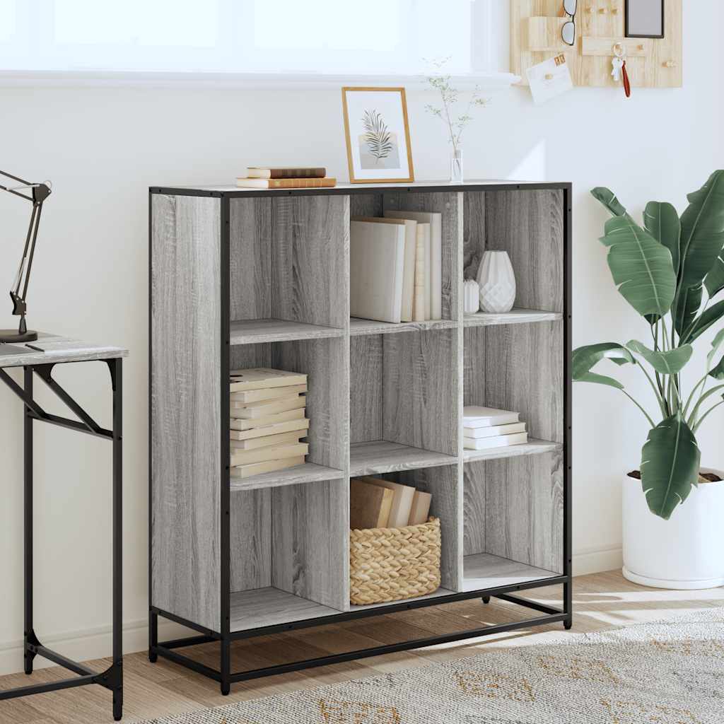 Bücherregal Schwarz 97,5x33x107,5 cm Holzwerkstoff und Metall