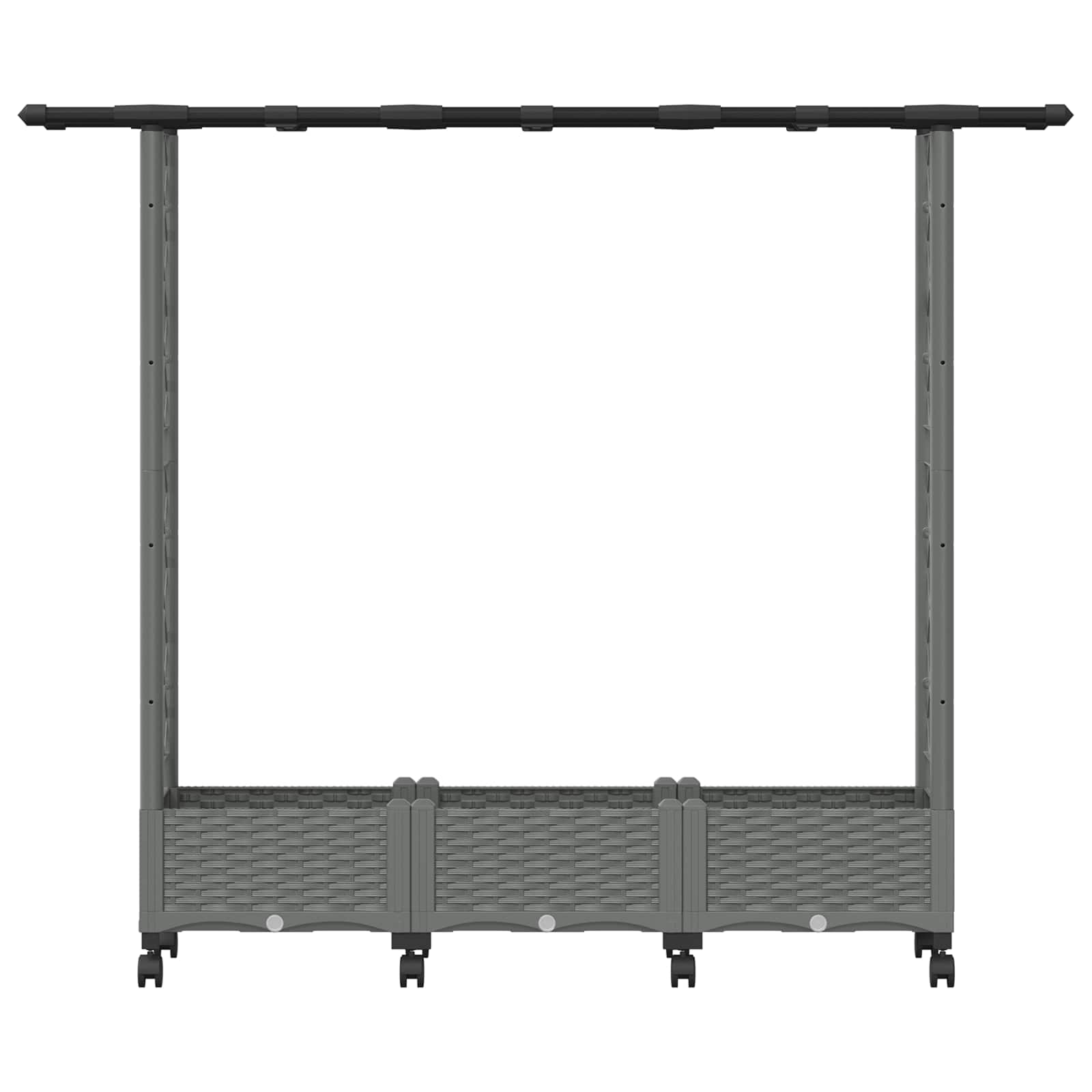Hochbeet mit Rankgitter und Dach Braun 124 x 40 x 123 cm PP