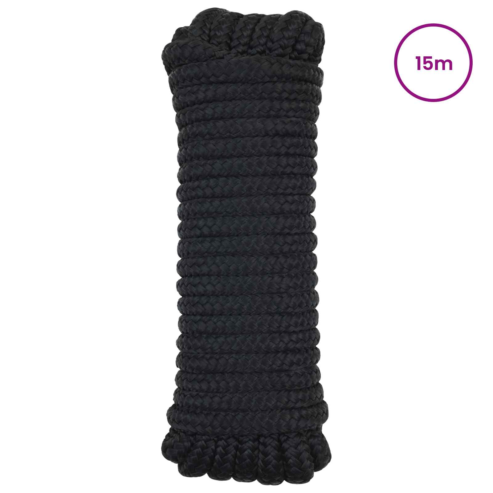 Bootsseil 6 m 1 Weiß und Schwarz Polyester