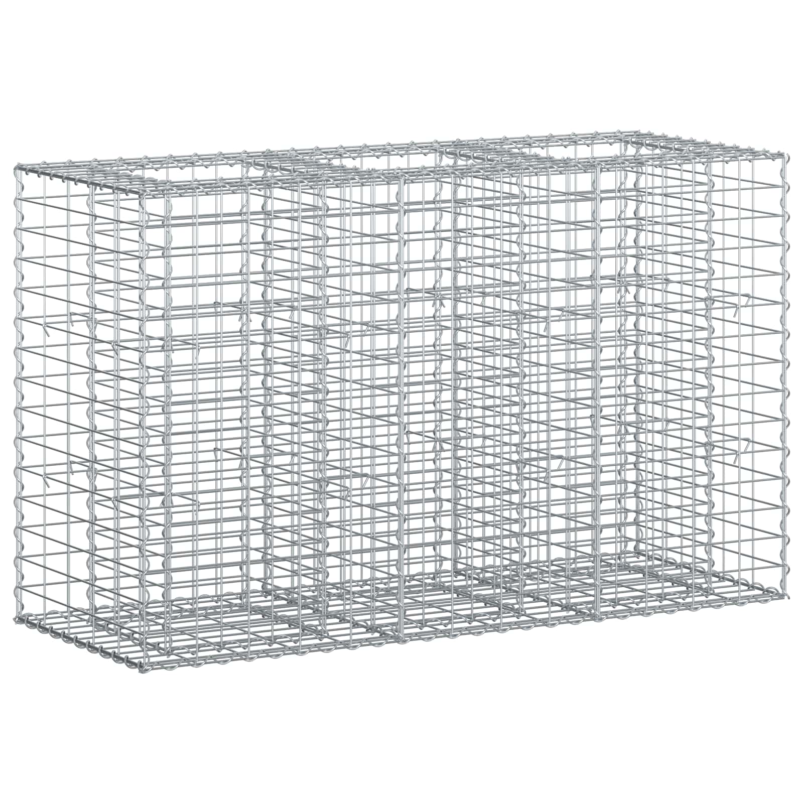 Gabionen Hochbeet 2 pcs Silber 260 x 60 x 55 cm