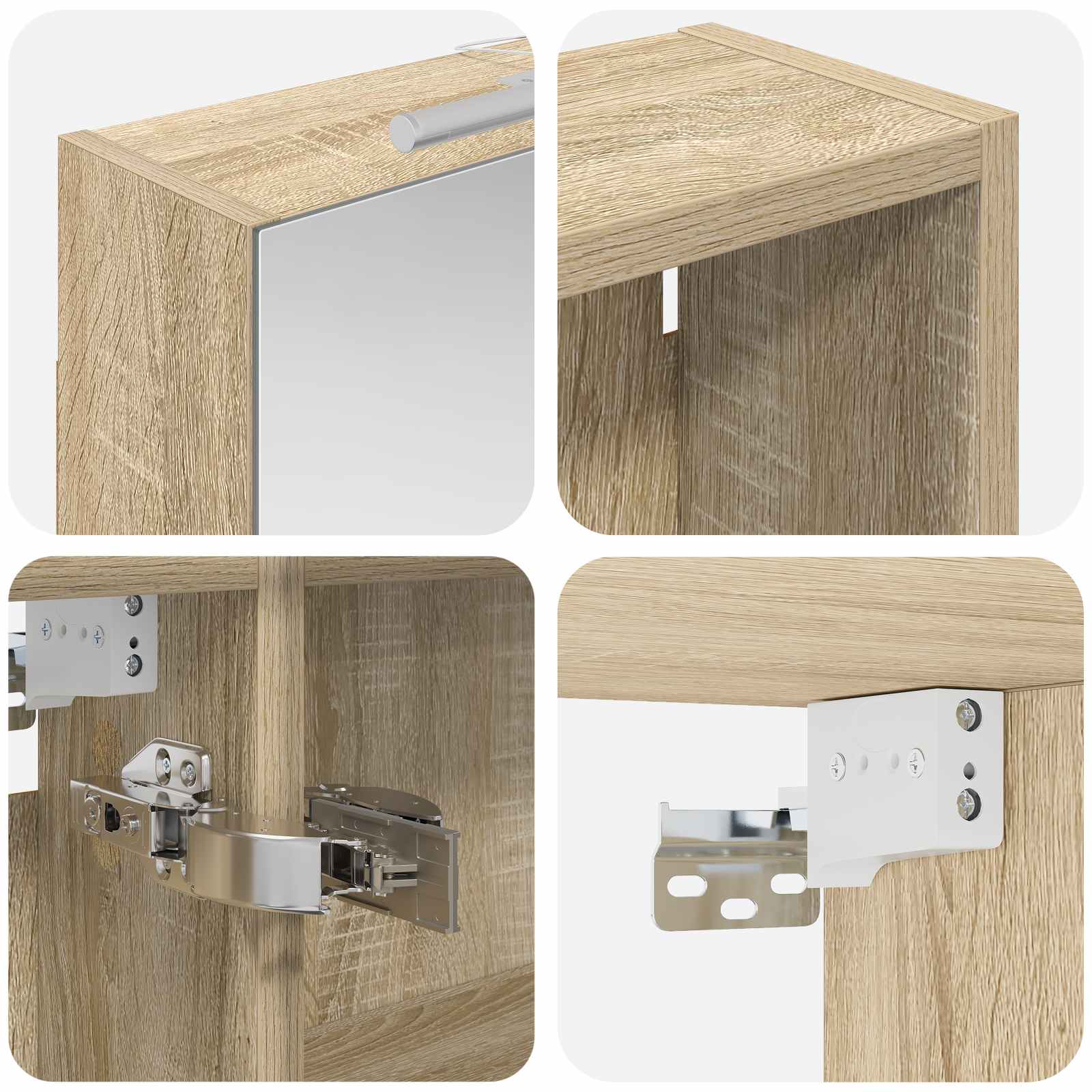 Badezimmerschrank-Set 3 pcs 80 x 10,5 x 50 cm Holzwerkstoff