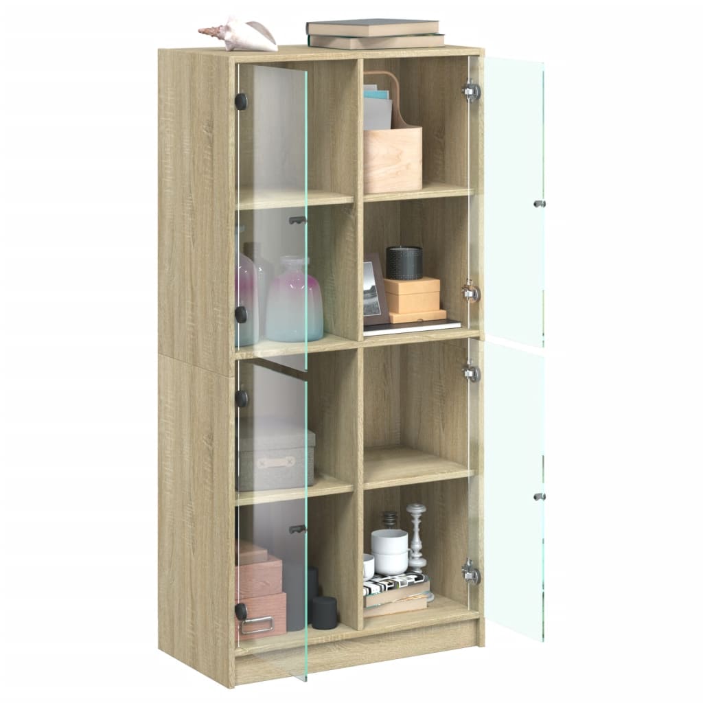 Bücherschrank mit Türen Weiß 136x37x142 cm Holzwerkstoff