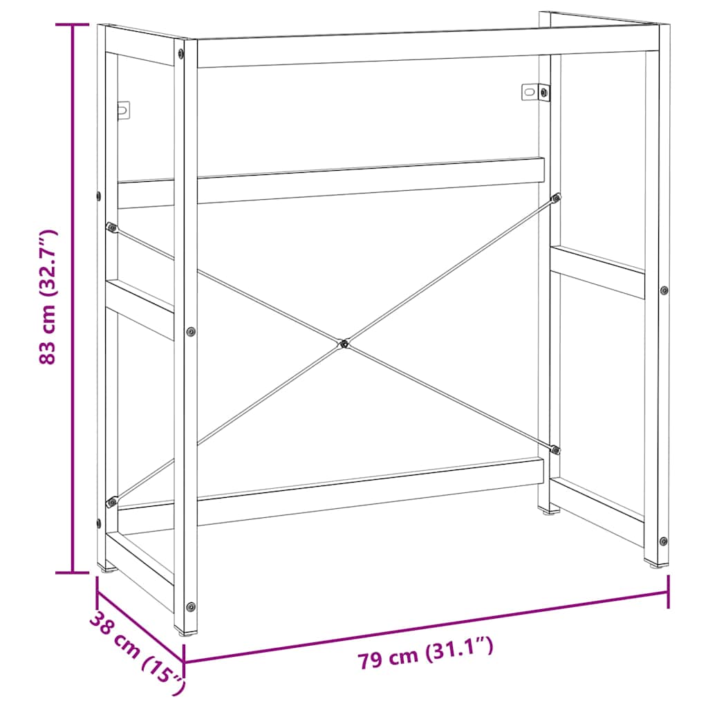 Badezimmer Waschtischgestell Weiß 40x38x83 cm Eisen