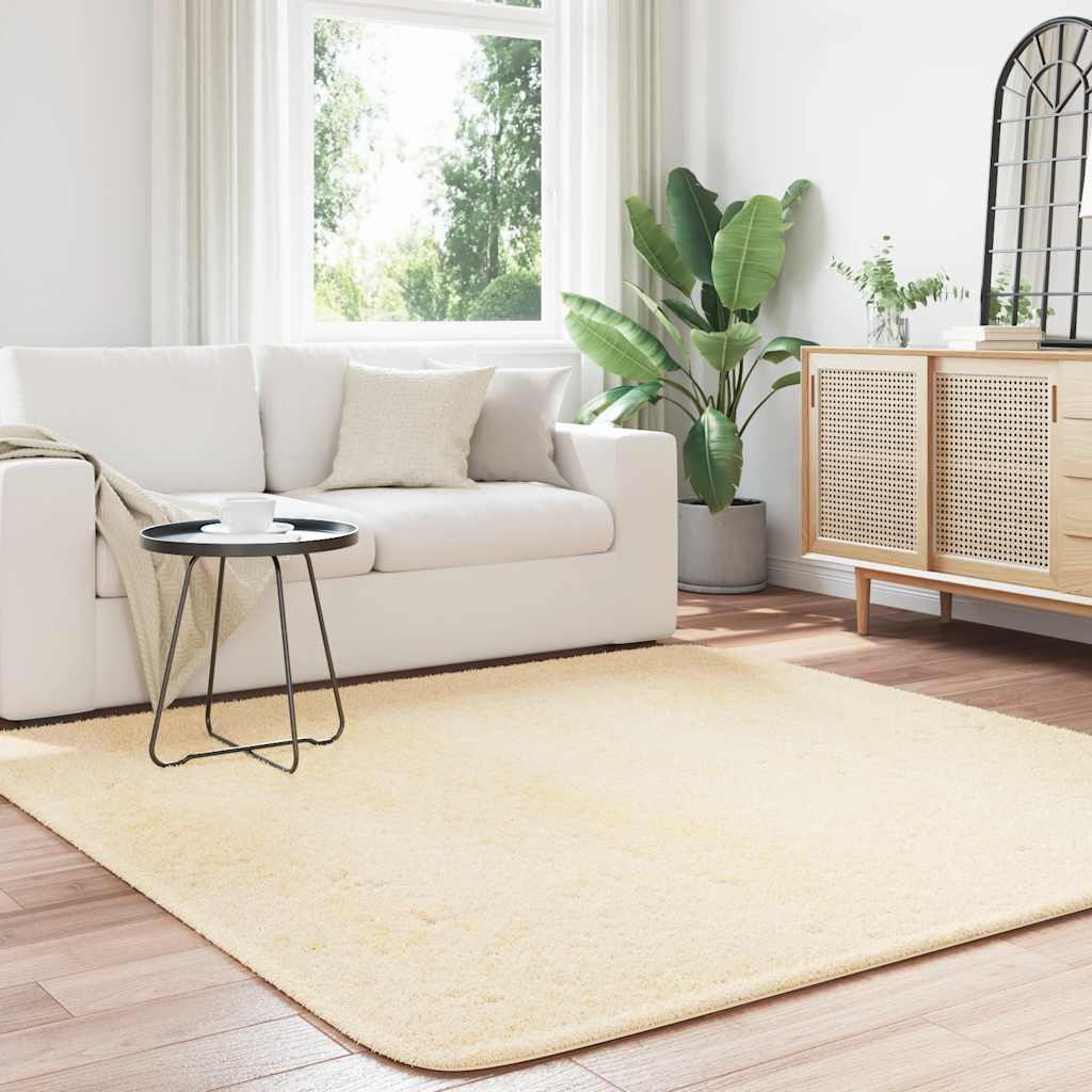 Teppich Shaggy Hochflor NAVARRA Beige 60x100 cm Polyester