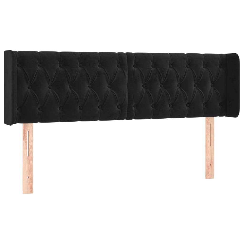 Kopfteil mit Ohren Dunkelblau 93x16x78/88 cm Samt
