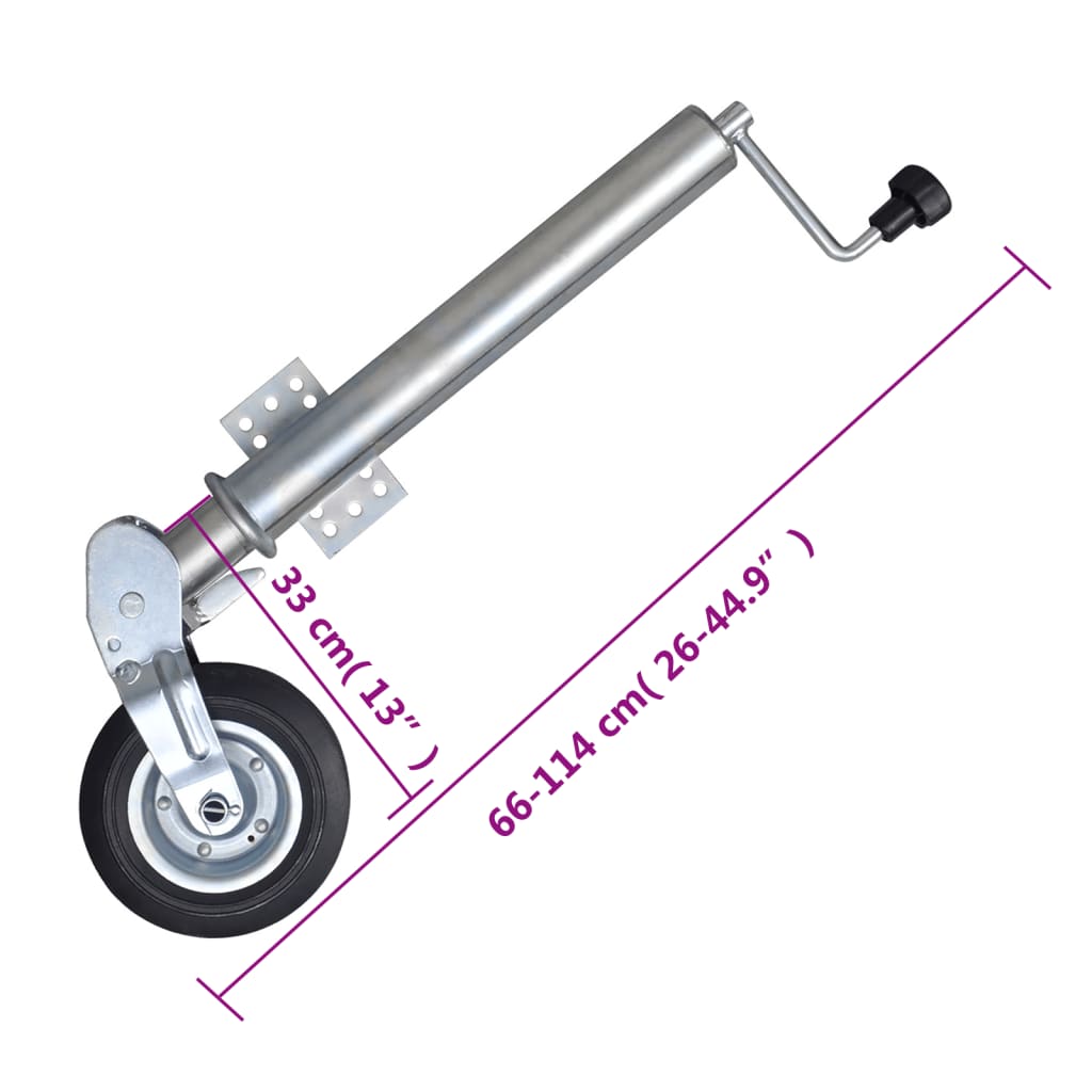 Stützrad 60 mm mit 2 Stützrohren und 2 Klemmen