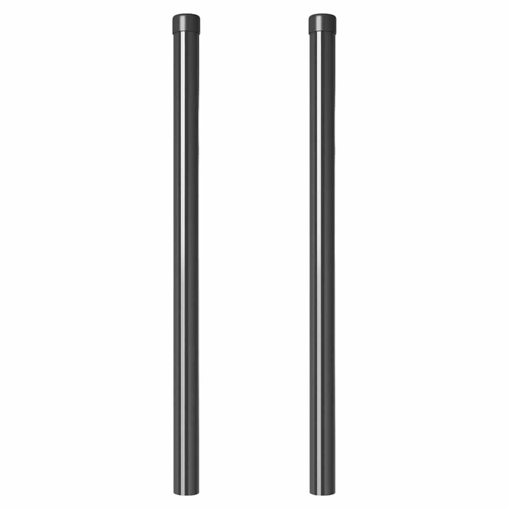 Zaunpfosten 2 pcs Grün 50 cm Pulverbeschichteter Stahl