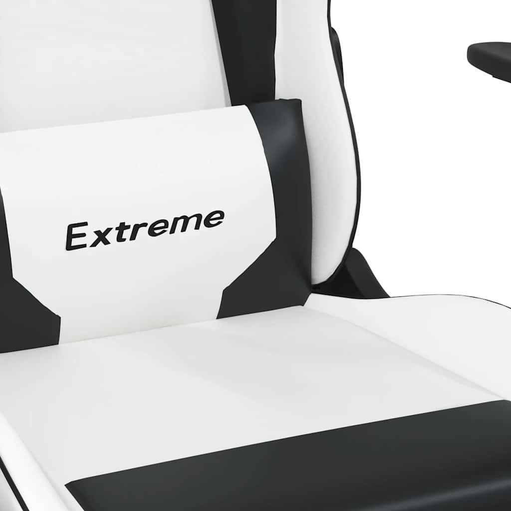 Gaming-Stuhl mit Massagefunktion Schwarz und Blau Kunstleder