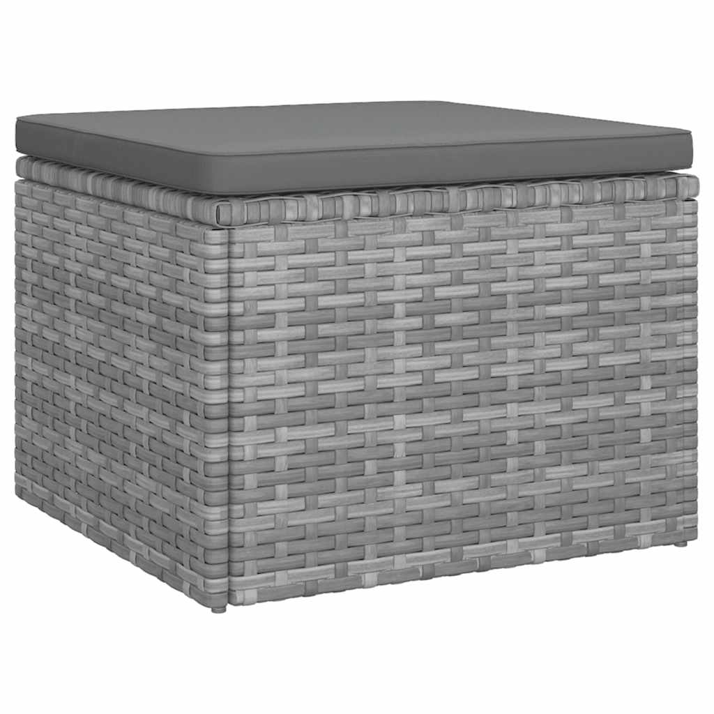 3-Sitzer-Gartensofa mit Dach und Fußhocker Schwarz Poly Rattan