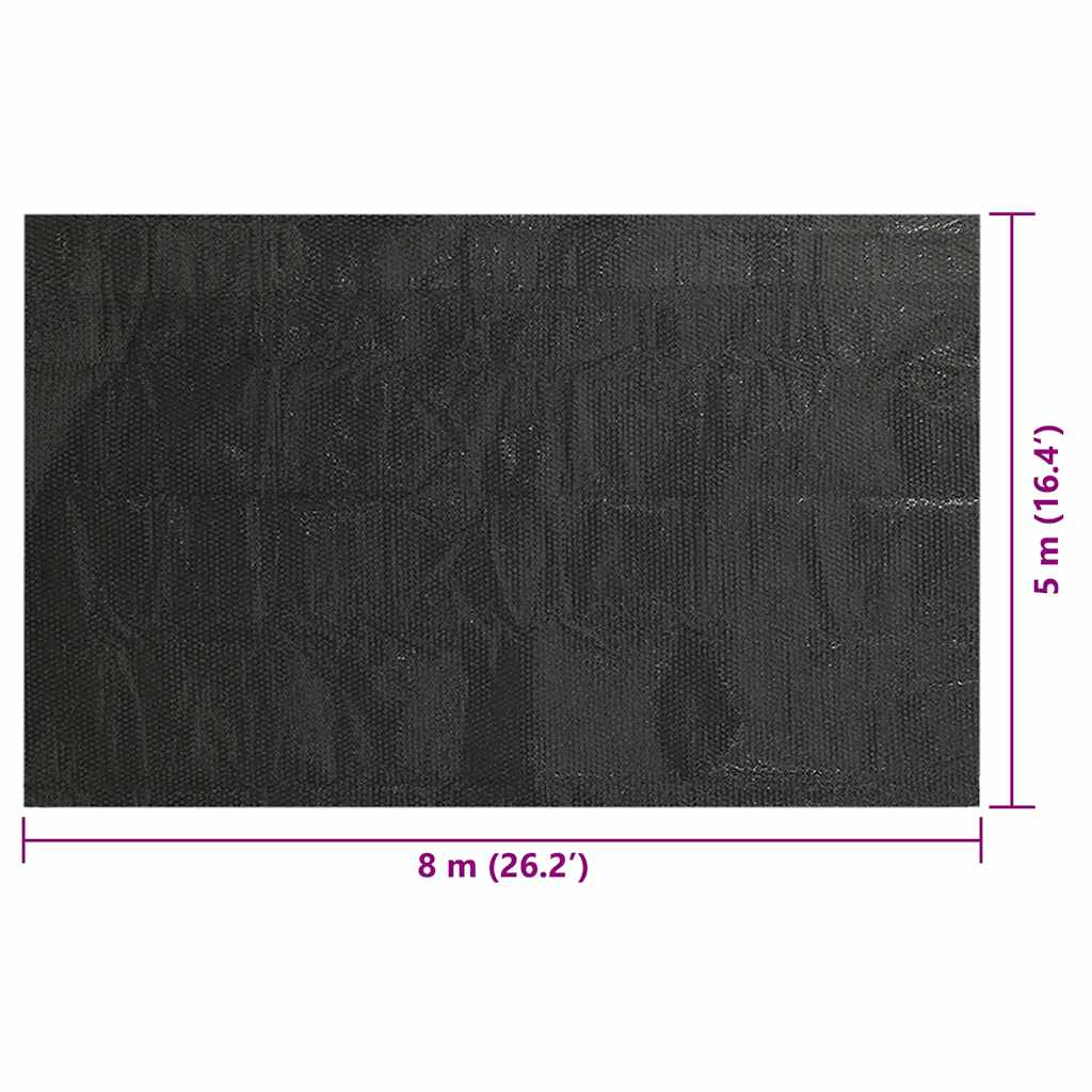 Solar Poolabdeckung 1000 x 500 cm 110 μm Quadratisch PE Schwarz