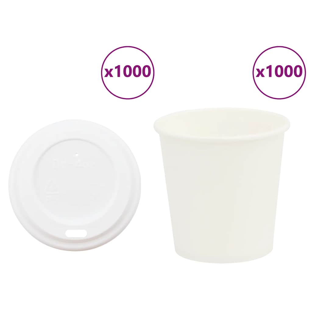 Pappbecher mit Deckeln 1000 Stk. 12oz 300ml