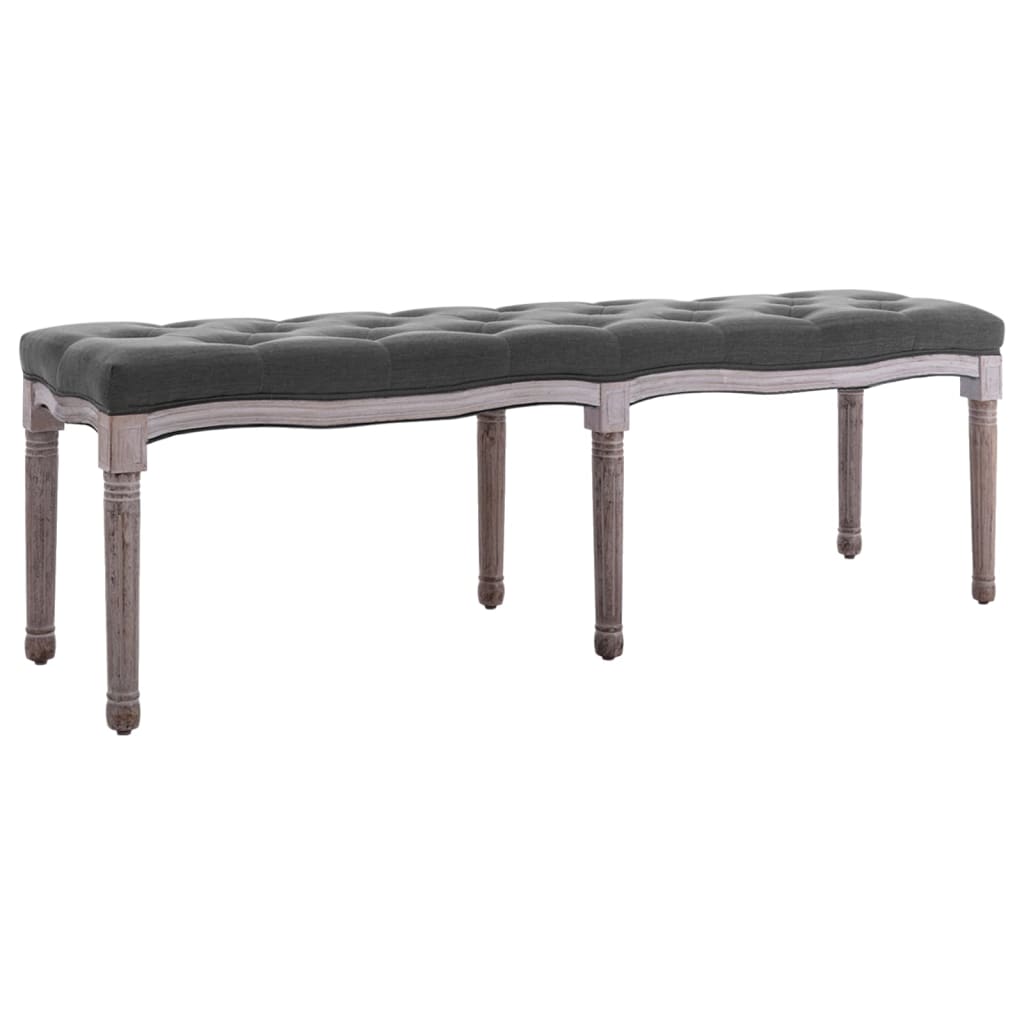 Bank Leinen Massivholz 150 x 40 x 48 cm Cremeweiß