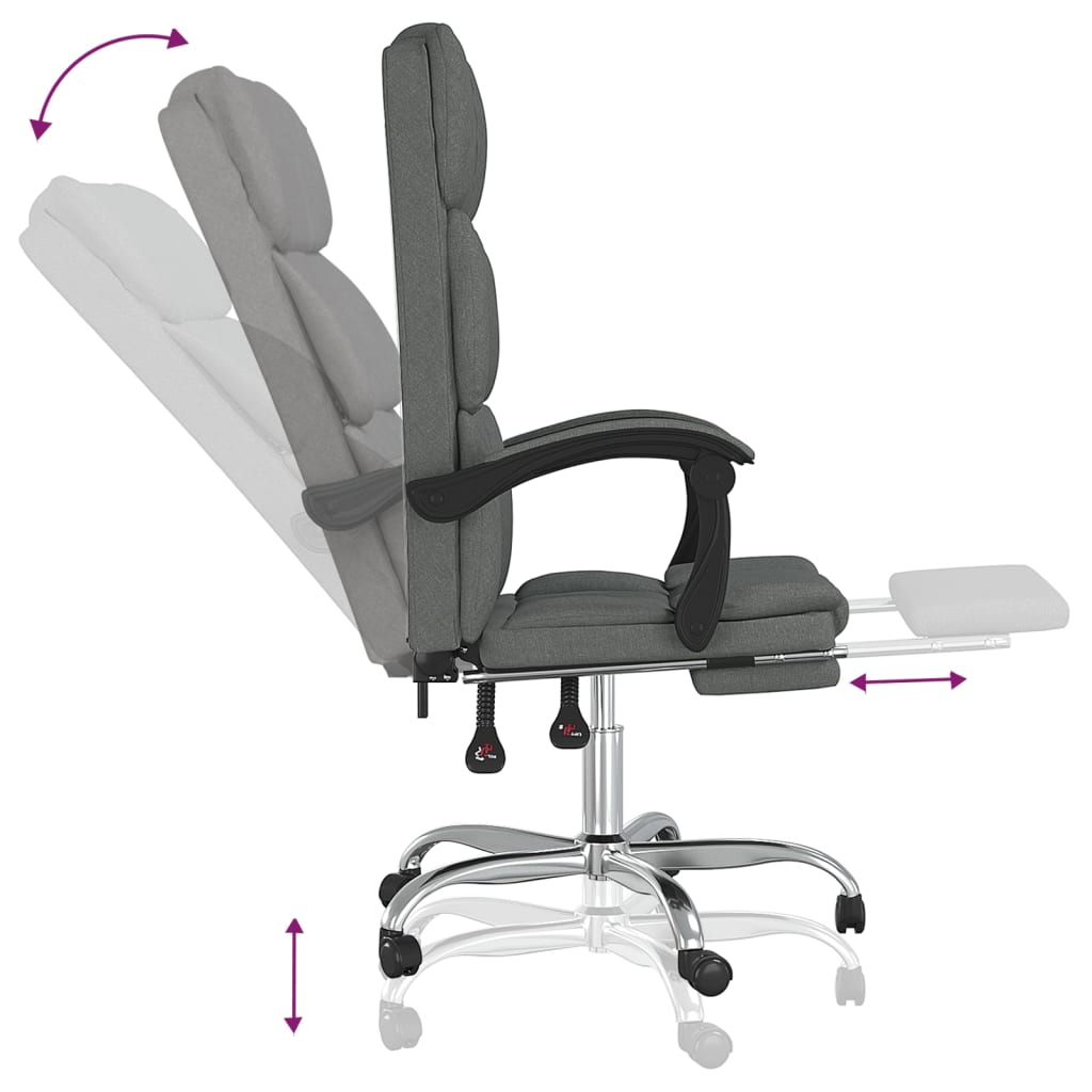 Bürostuhl mit Liegefunktion Taupe Stoff
