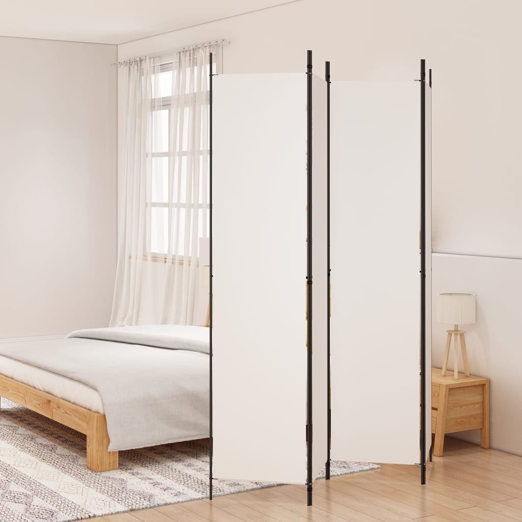 3-teiliger Raumteiler Beige 150 x 220 cm Stoff