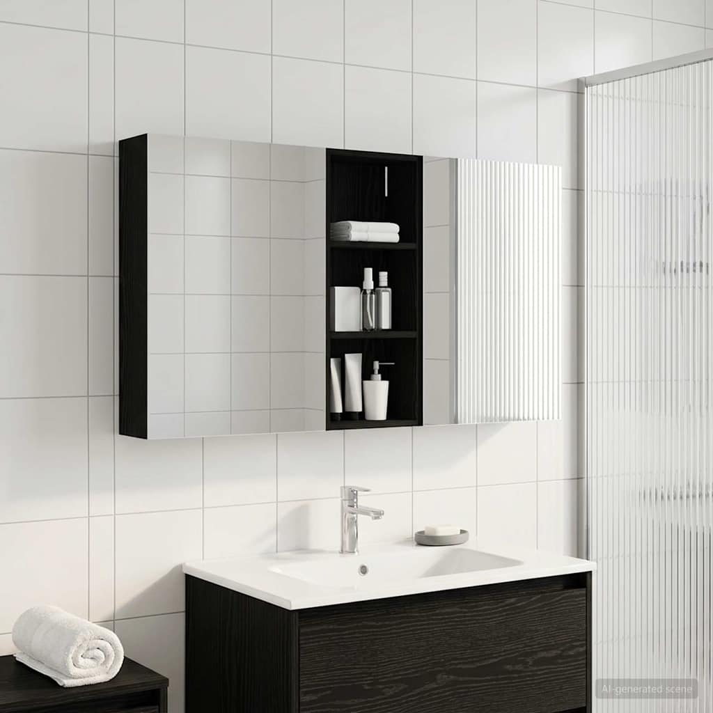 Badezimmerschrank-Set 3 pcs 80 x 10,5 x 50 cm Holzwerkstoff