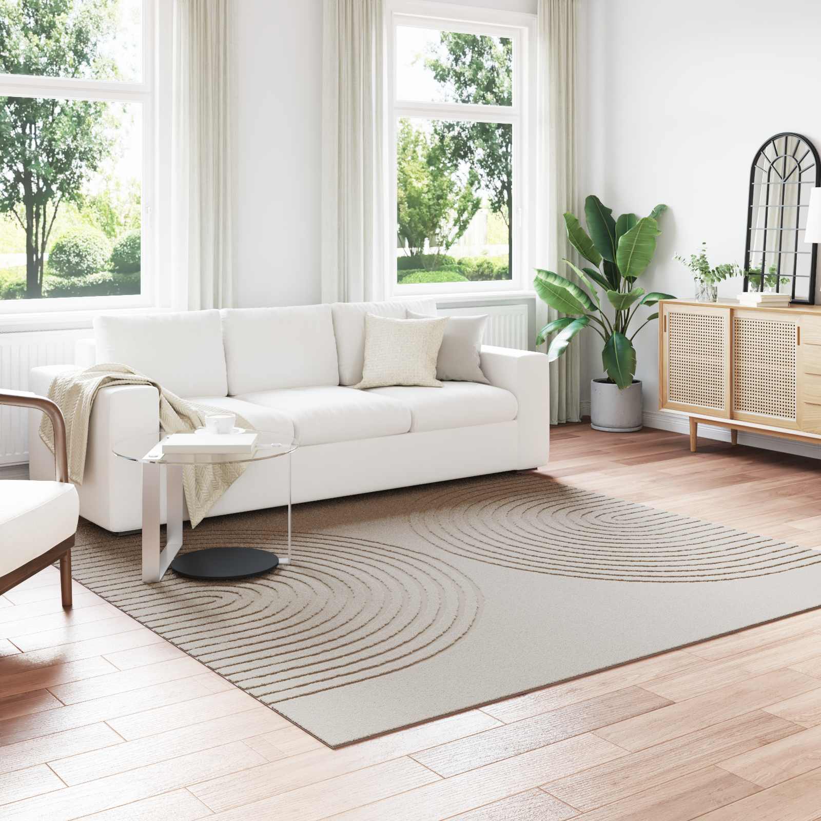 Bereichsteppiche Rechtwinklig GALATI Creme 150 x 80 cm