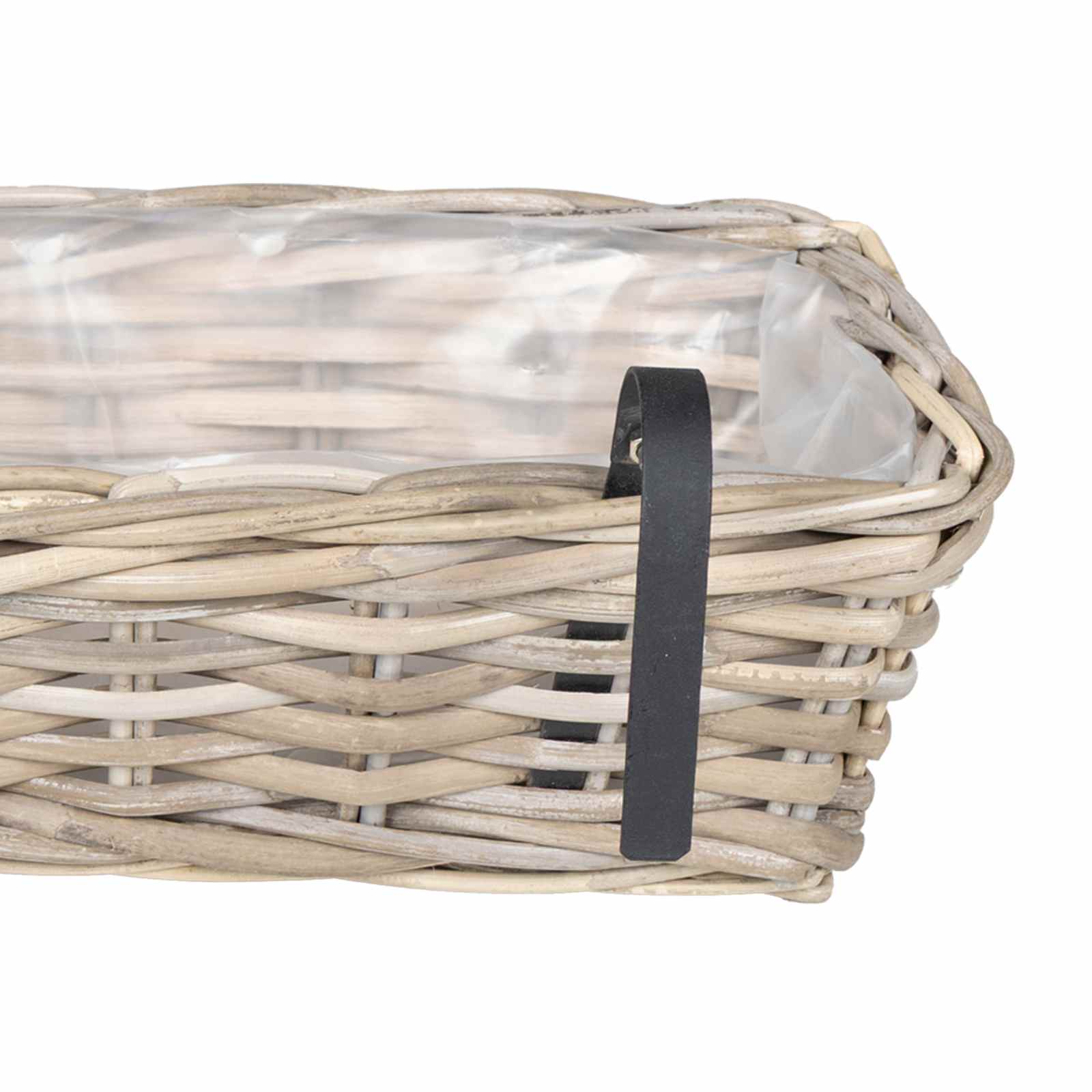 Hängender Blumentopf Korb 2 Stk. Natürliches Grau Kubu Rattan