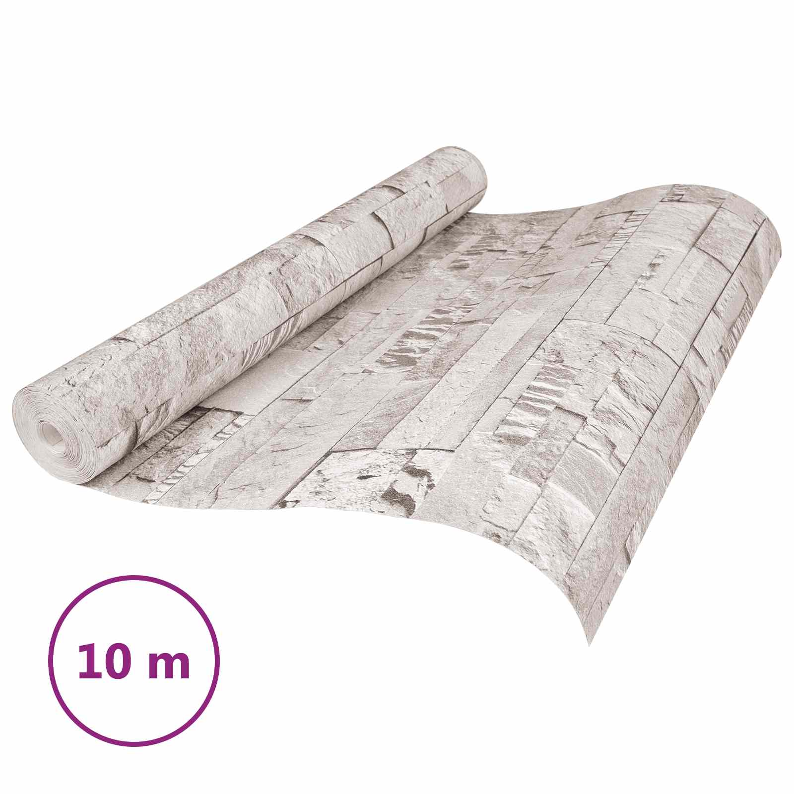 3D Stein Tapete Beige 10 x 0,53 m Vliesstoff