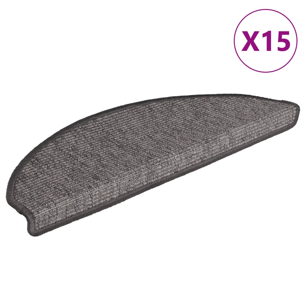 Stufenmatten 15 Stk. 56x17x3 cm Beige und Grau Halbrund