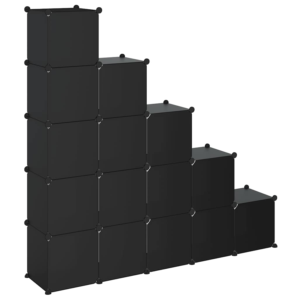 Regalsystem mit 12 Würfeln Schwarz PP