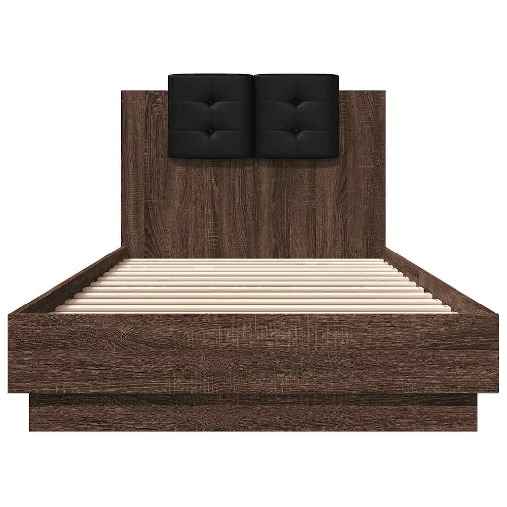 Bettgestell mit Kopfteil Grau Sonoma 180x200 cm Holzwerkstoff