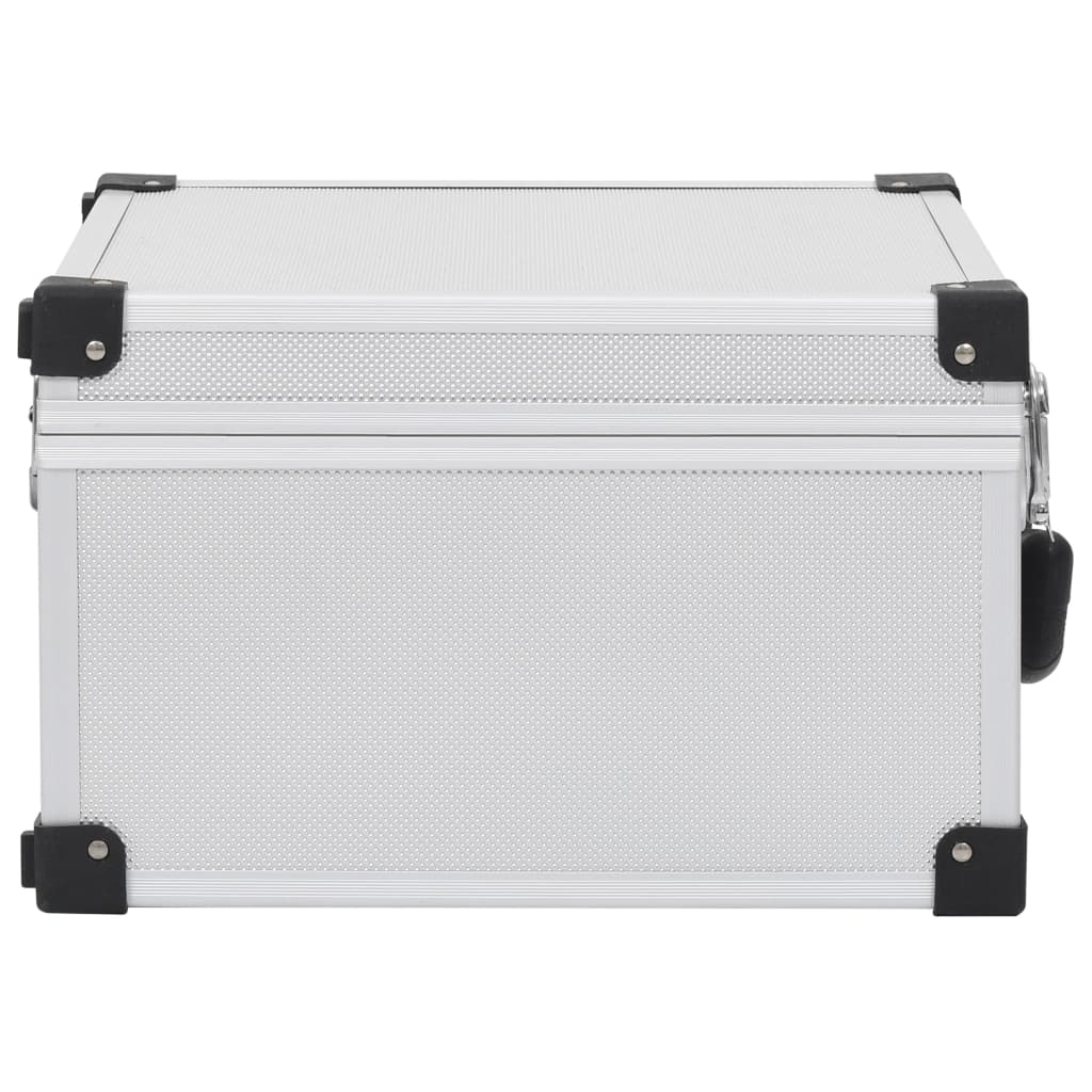 CD-Koffer für 80 CDs Aluminium ABS Silbern