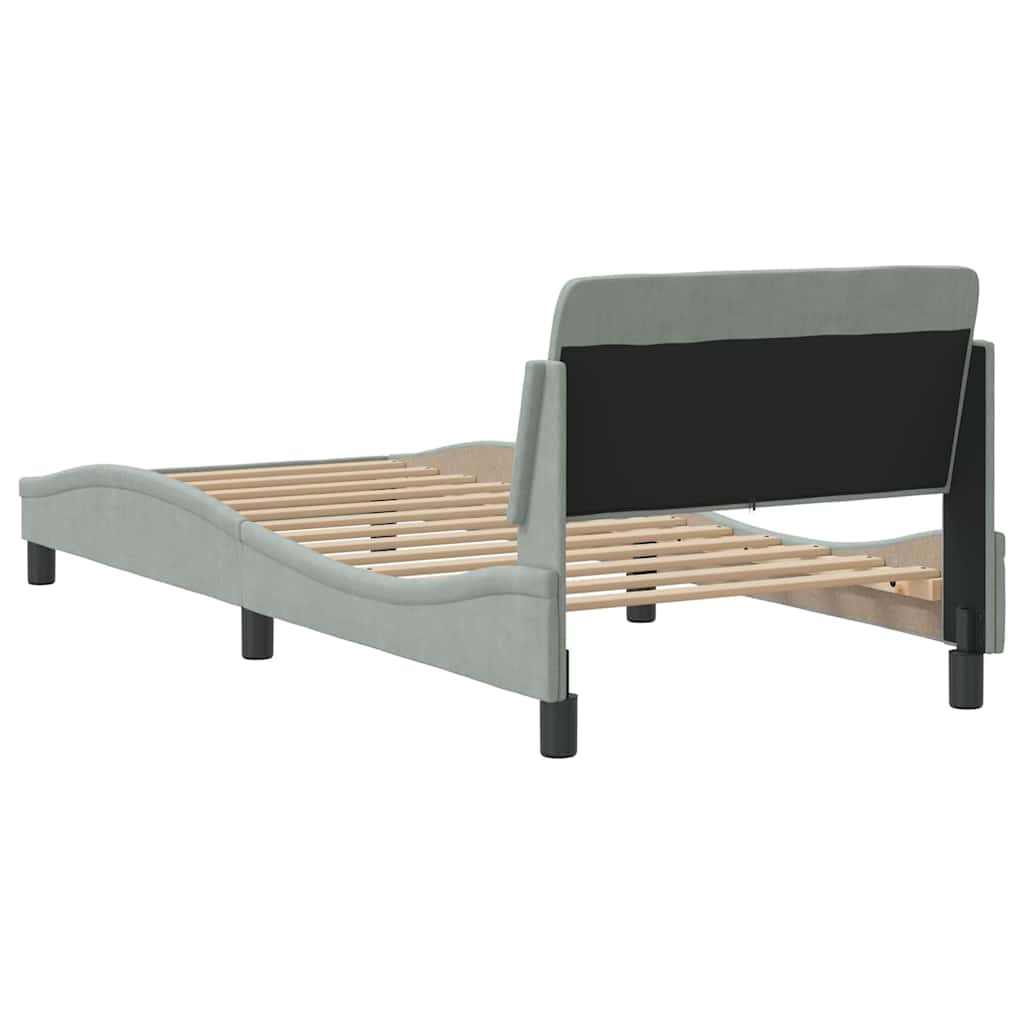 Bettgestell Dover Dunkelgrau 90x190 cm Samt