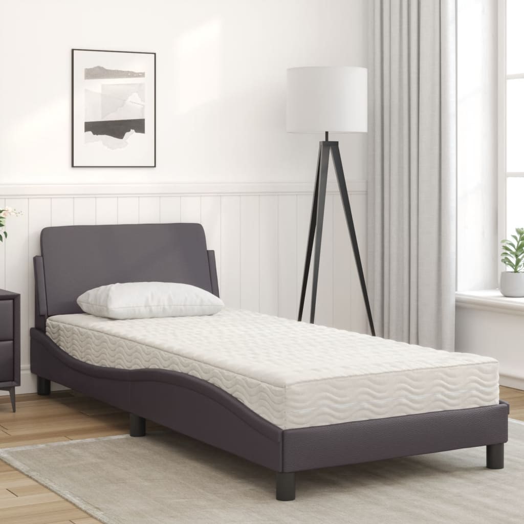 Bett mit Matratze "Dover" Schwarz 80x200 cm Kunstleder