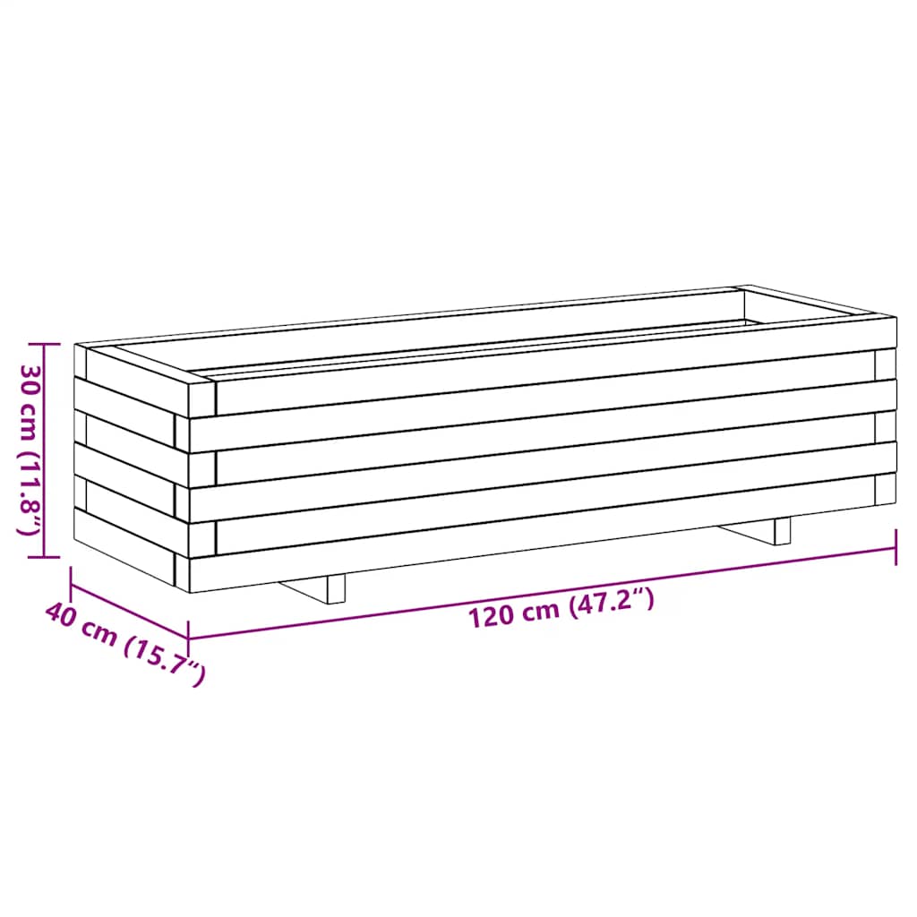 Hochbeet 100x50x40 cm Holz Rechteckig