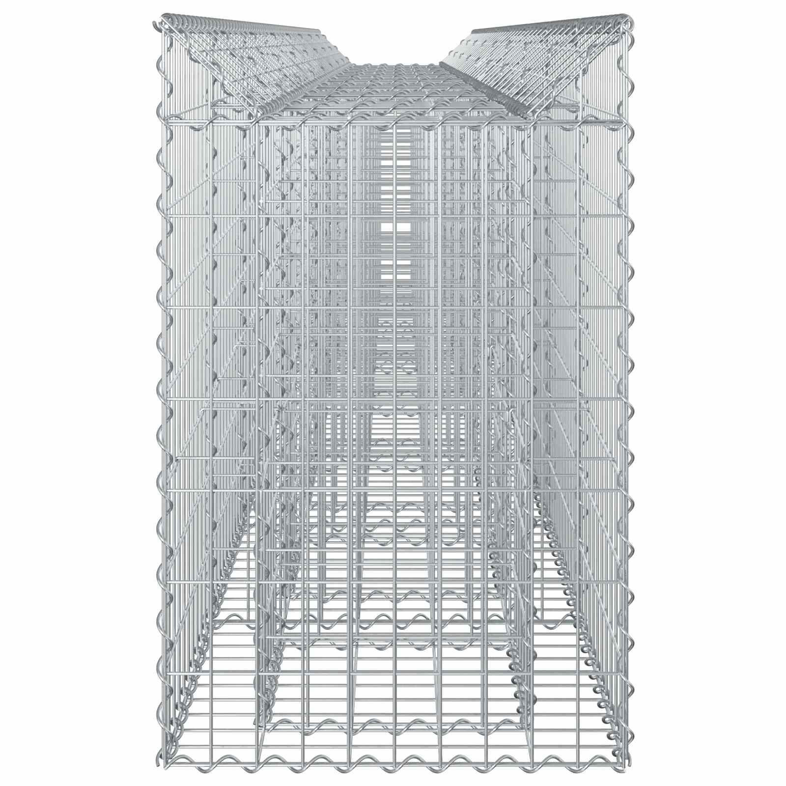 Gabionen-Hochbeet 2 pcs Silber