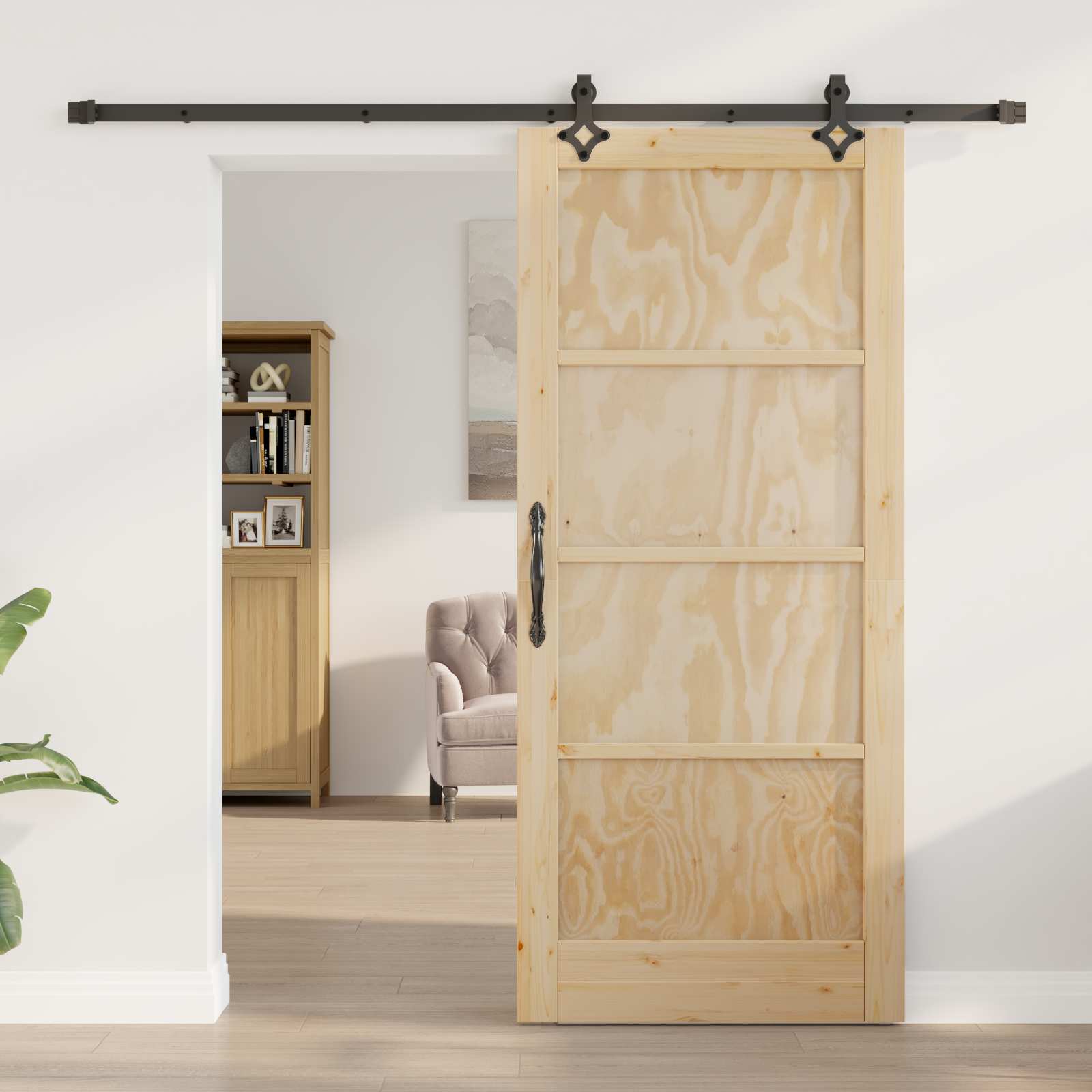 Schiebetür ORKDAL Natur 61 x 198,5 cm Massives Kiefernholz
