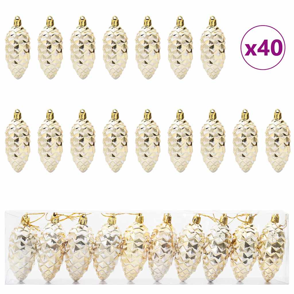 Weihnachts-Tannenzapfen Ball 40 pcs Silber Kunststoff