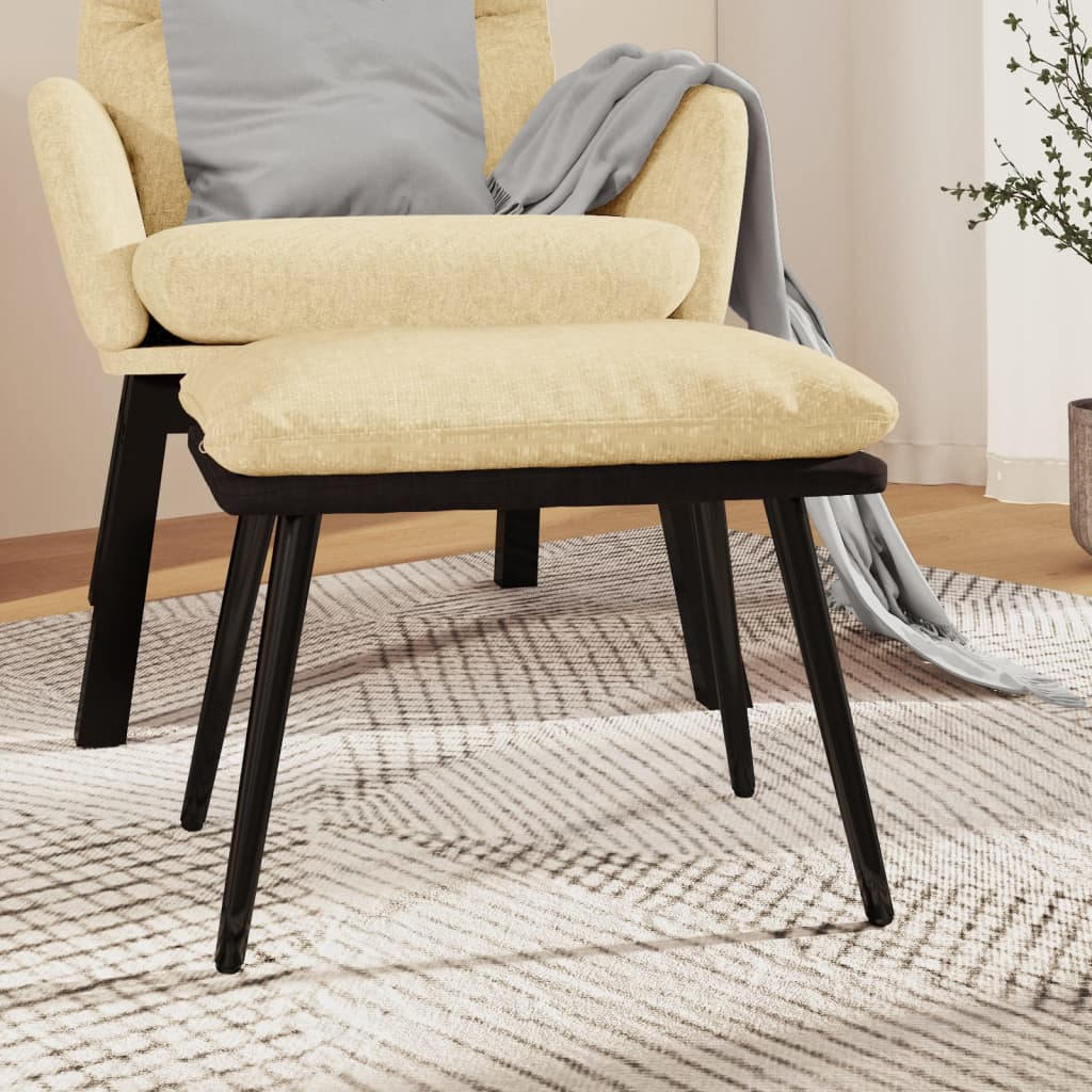 Fußhocker Hellgrau 45x29,5x35 cm Stoff und Kunstleder