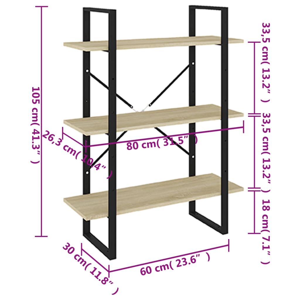 Bücherregal Weiß 80x30x105 cm Holzwerkstoff