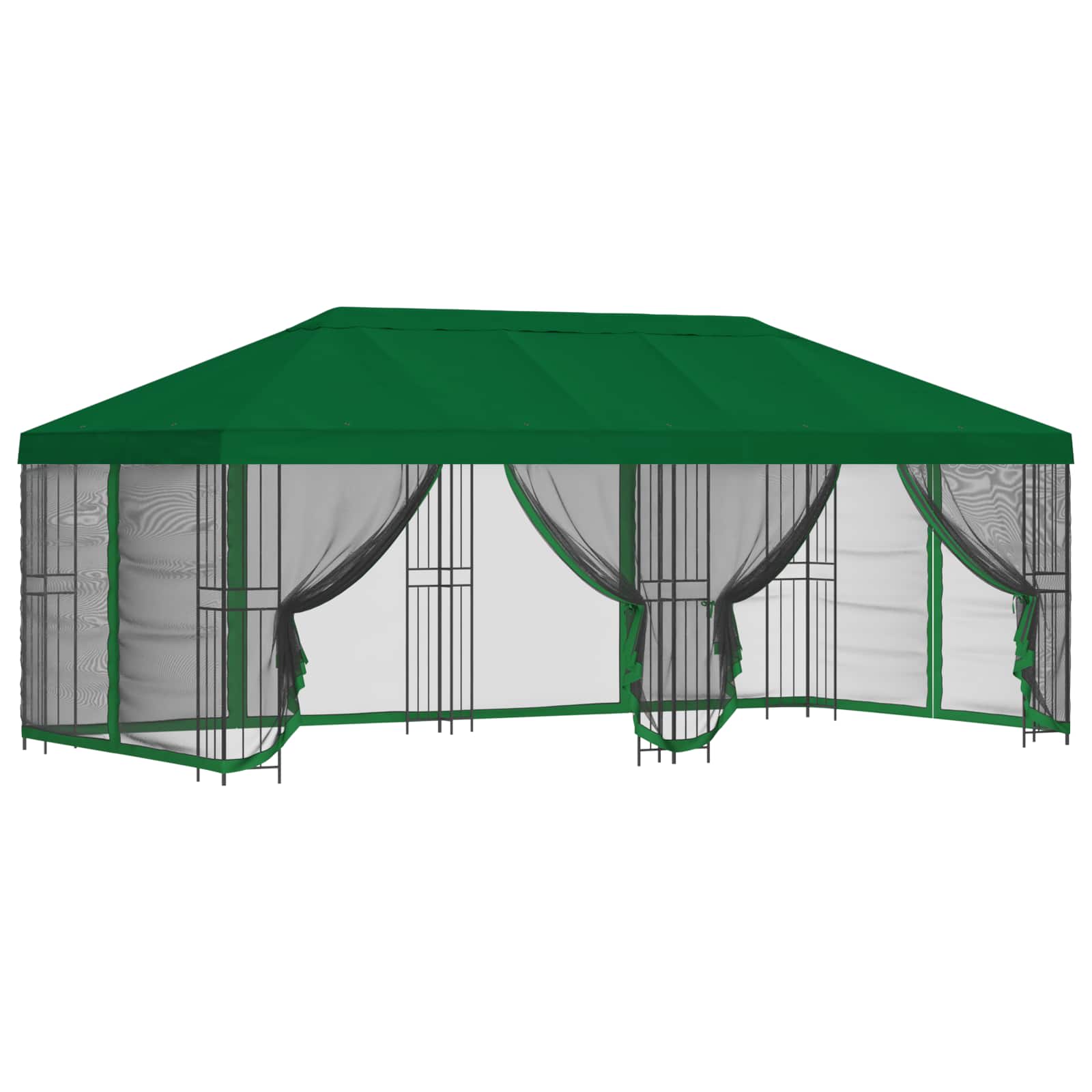 Pavillon mit Seitenwänden 6 x 3 m Beige Polyester und Stahl 190