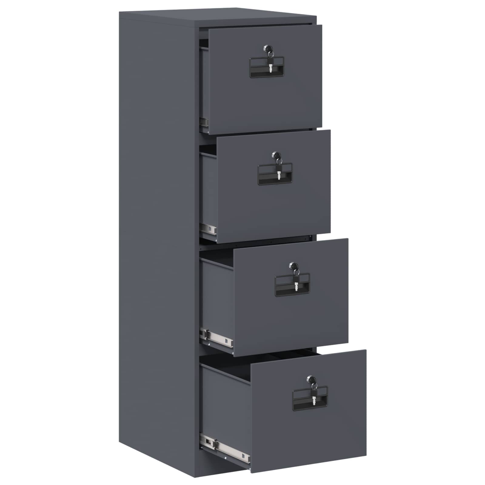 Aktenschrank 2 pcs Schwarz 44 x 50 x 139 cm Kaltgewalzter Stahl