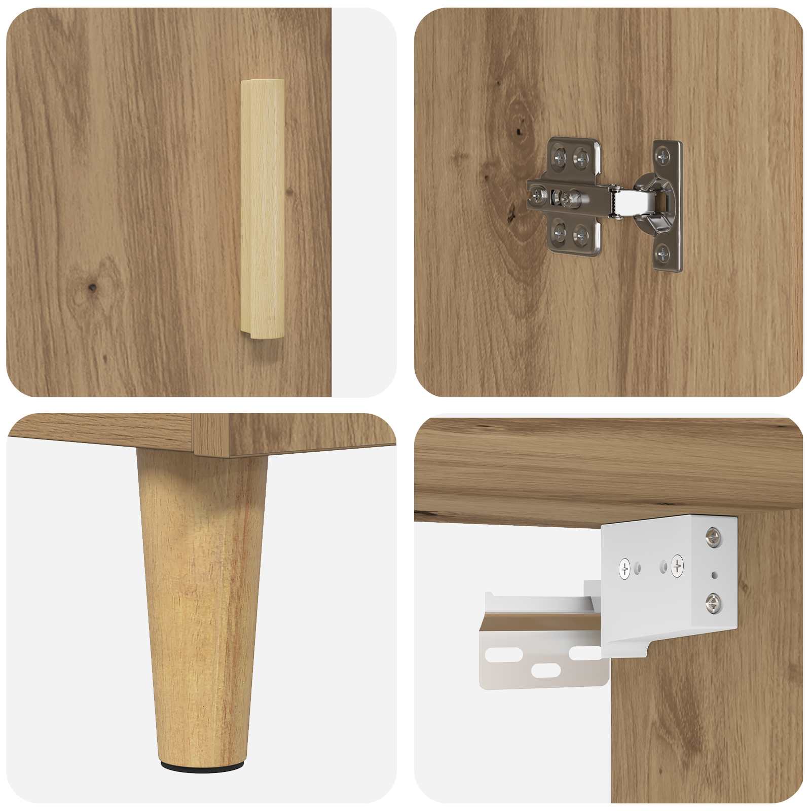 Highboard Altholz 69,5 x 32,5 x 180 cm Holzwerkstoff